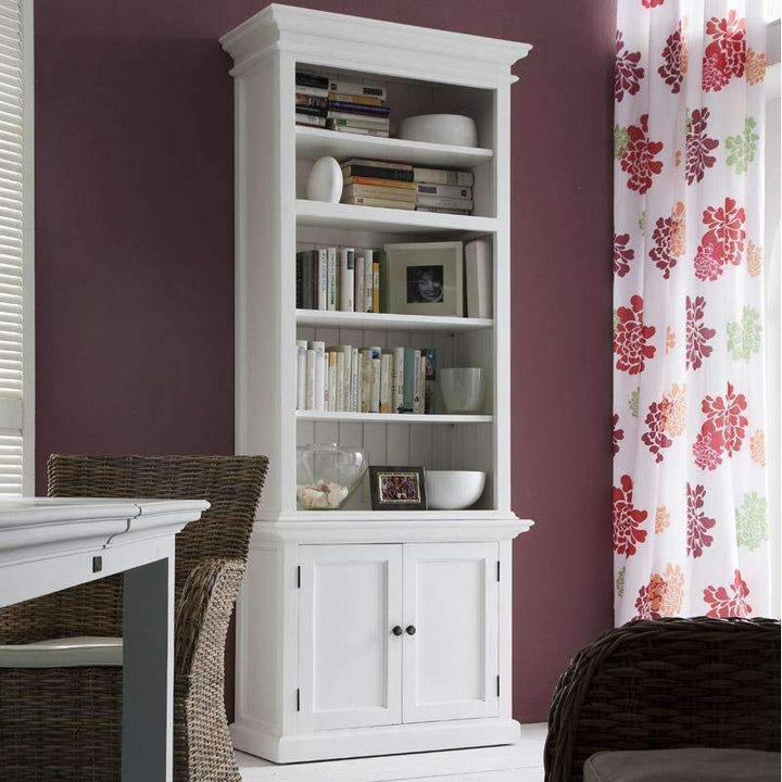 Halifax White Painted Single Bay Hutch Display Cabinet1 - Duck Barn Interiors