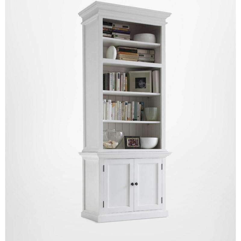 Halifax White Painted Single Bay Hutch Display Cabinet5 - Duck Barn Interiors