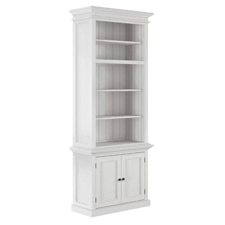 Halifax White Painted Single Bay Hutch Display Cabinet6 - Duck Barn Interiors