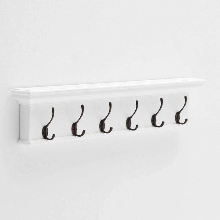 Halifax White Painted Six Hook Coat Rack1 - Duck Barn Interiors