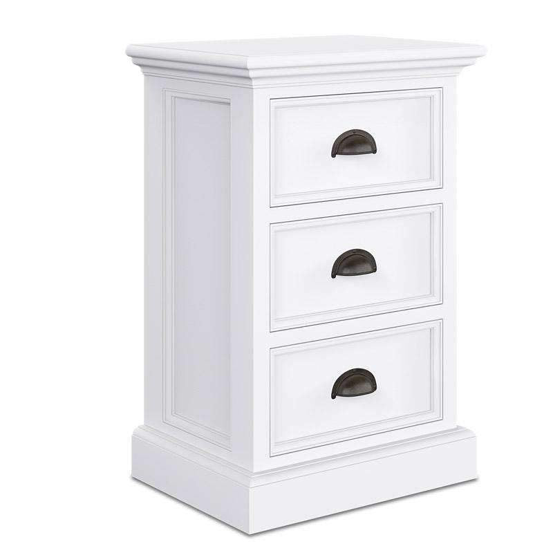 Halifax White Painted Small 3 Drawer Bedside Cabinet - Duck Barn Interiors