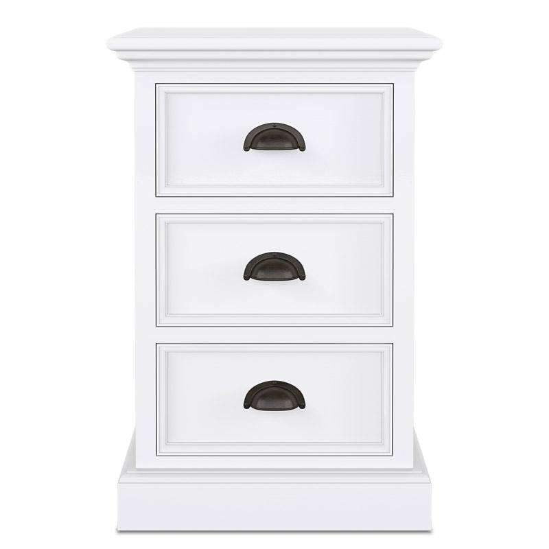 Halifax White Painted Small 3 Drawer Bedside Cabinet - Duck Barn Interiors