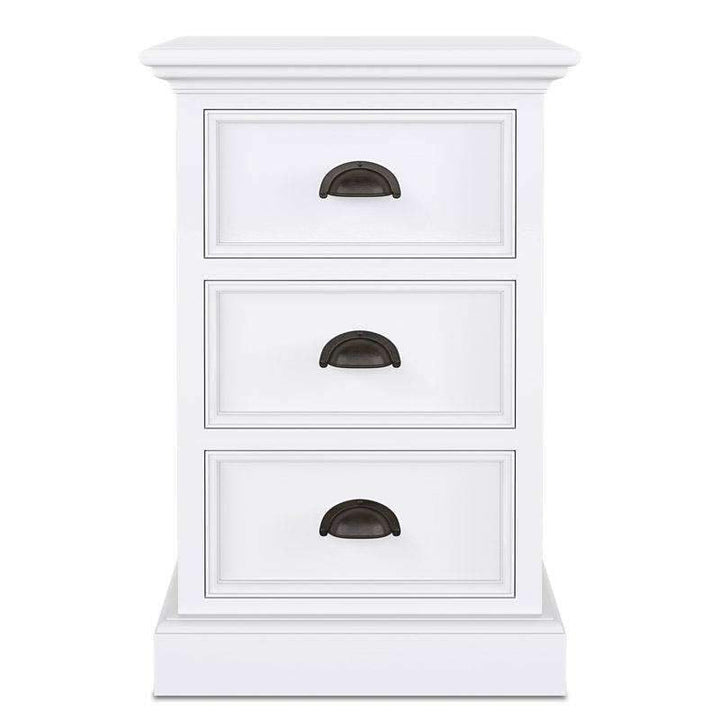 Halifax White Painted Small 3 Drawer Bedside Cabinet - Duck Barn Interiors