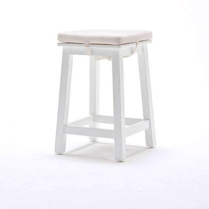 Halifax White Painted Stool2 - Duck Barn Interiors