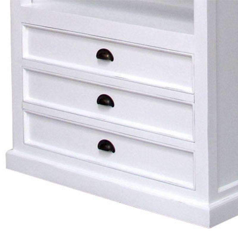 Halifax White Painted Tall Bookcase With 3 Low Drawers4 - Duck Barn Interiors