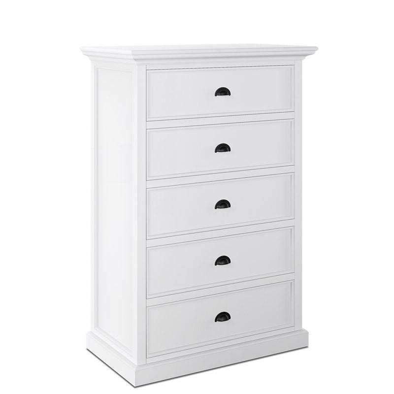 Halifax White Painted Tallboy Chest of Drawers4 - Duck Barn Interiors