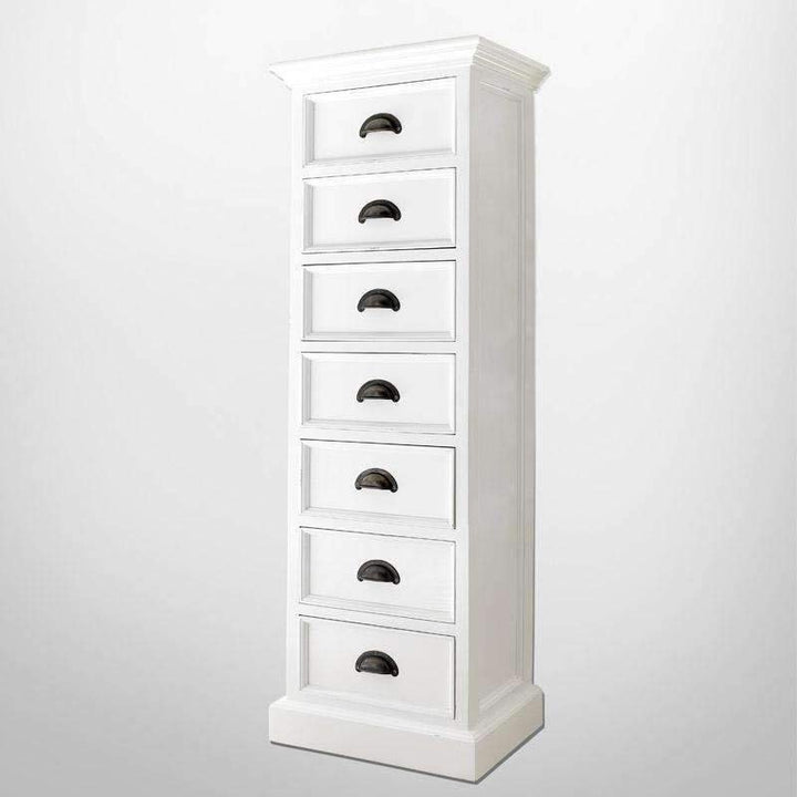 Halifax White Painted Tallboy with 7 Drawers2 - Duck Barn Interiors