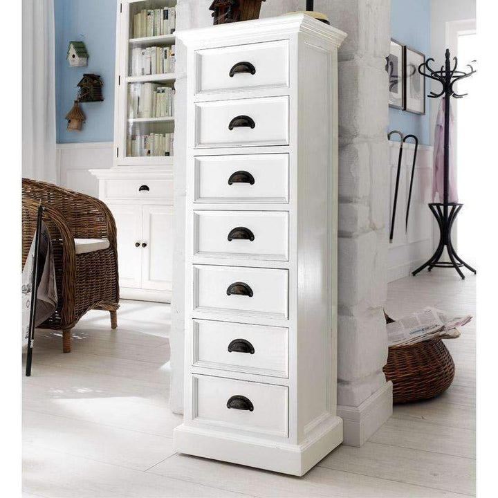 Halifax White Painted Tallboy with 7 Drawers1 - Duck Barn Interiors