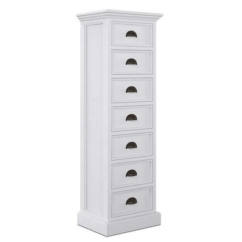 Halifax White Painted Tallboy with 7 Drawers5 - Duck Barn Interiors