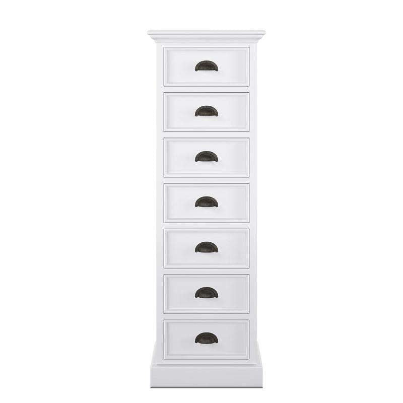 Halifax White Painted Tallboy with 7 Drawers4 - Duck Barn Interiors