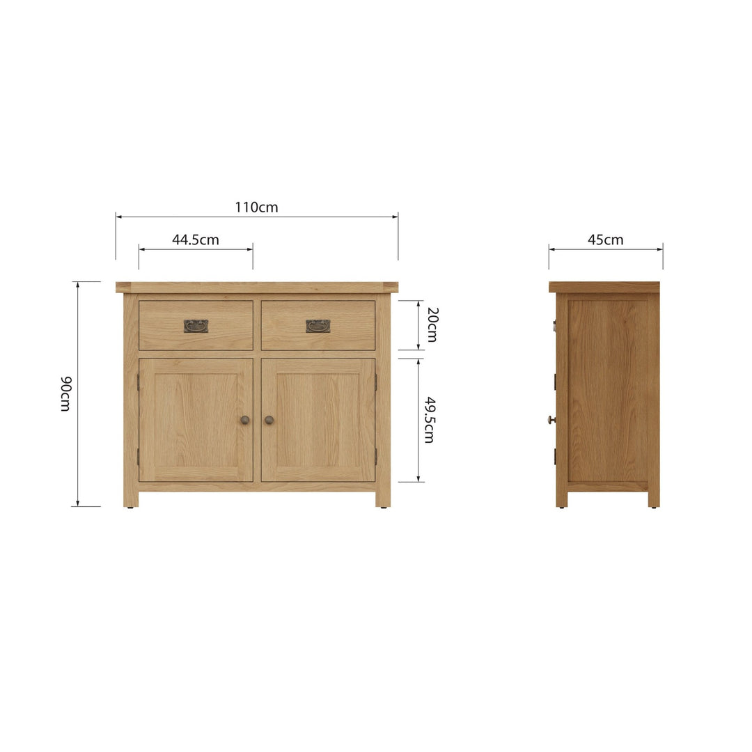 Kirdford Oak 2 Door 2 Drawer Sideboard9 - Duck Barn Interiors