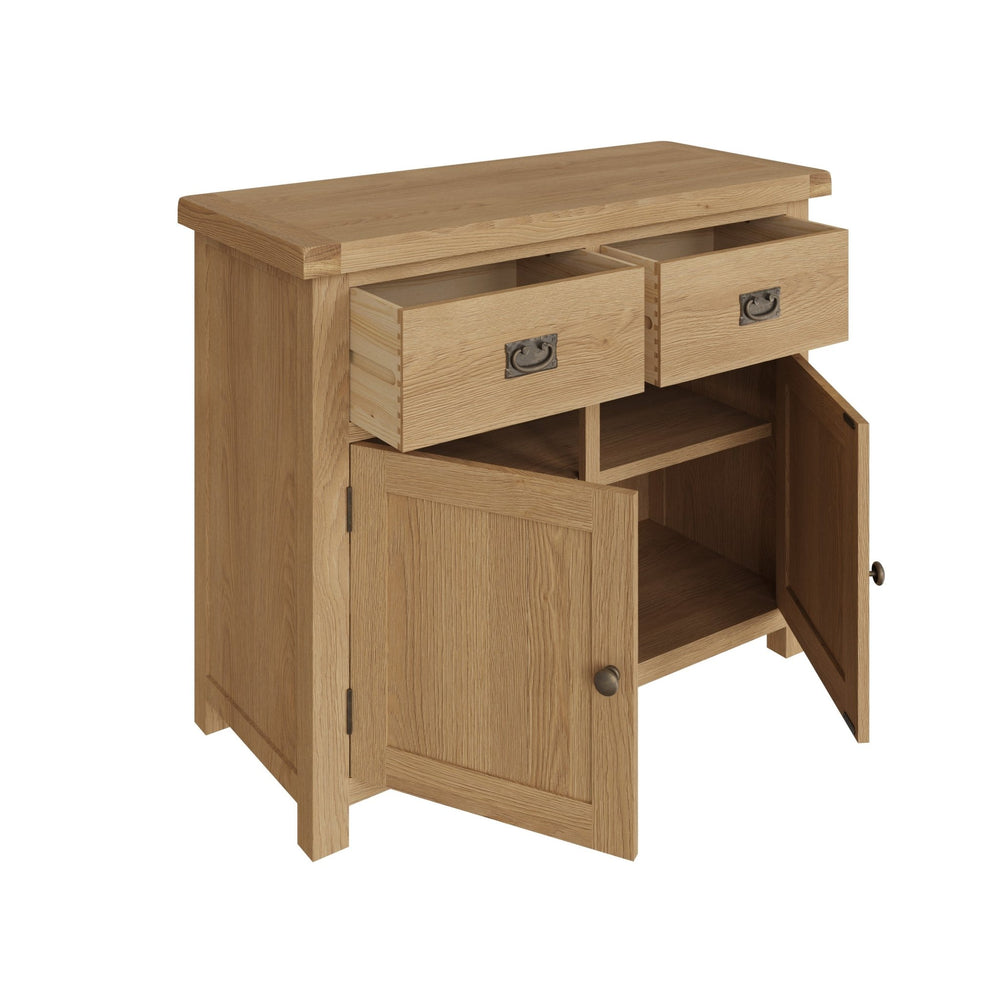 Kirdford Oak 2 Door 2 Drawer Sideboard2 - Duck Barn Interiors