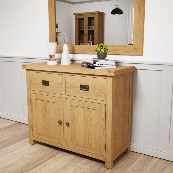 Kirdford Oak 2 Door 2 Drawer Sideboard1 - Duck Barn Interiors