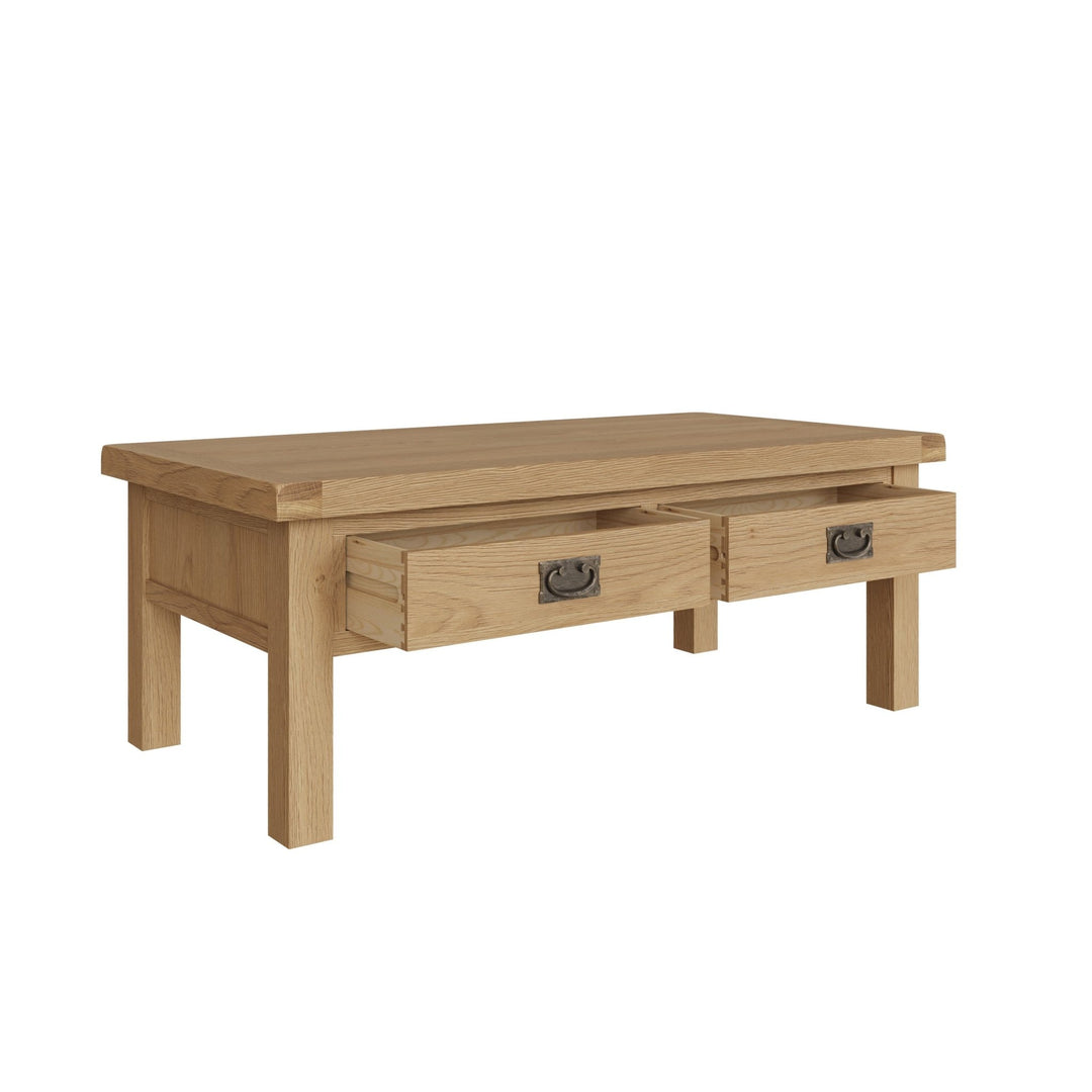 Kirdford Oak Coffee Table with 2 Drawers2 - Duck Barn Interiors