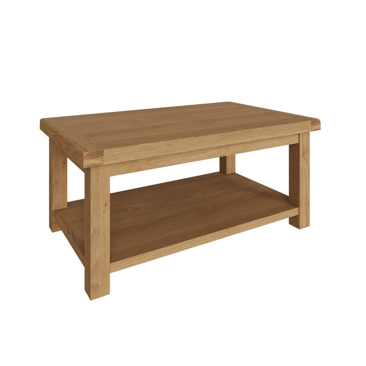 Kirdford Oak Coffee Table with Low Shelf3 - Duck Barn Interiors