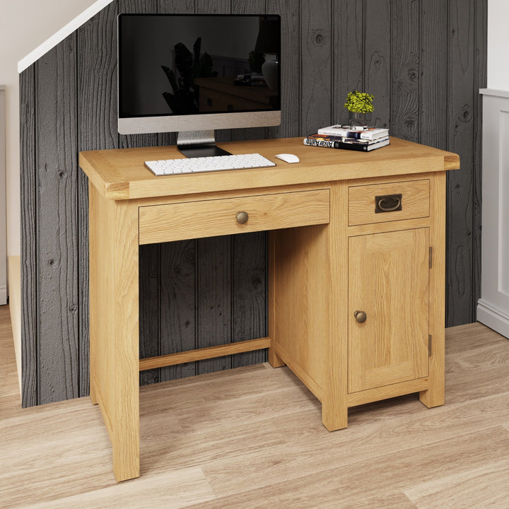 Kirdford Oak Computer Desk1 - Duck Barn Interiors