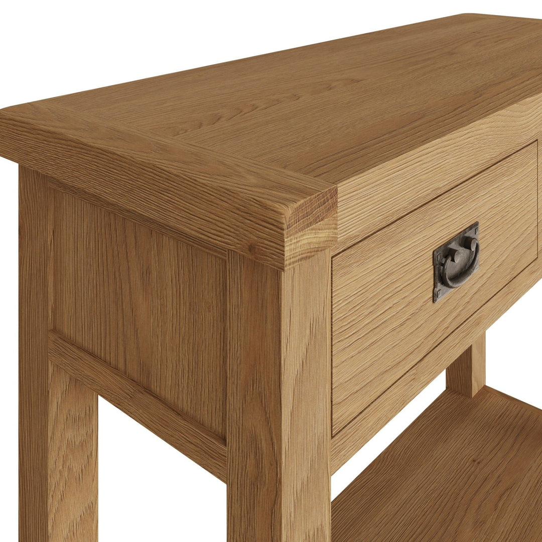 Kirdford Oak Console Table with Drawers3 - Duck Barn Interiors