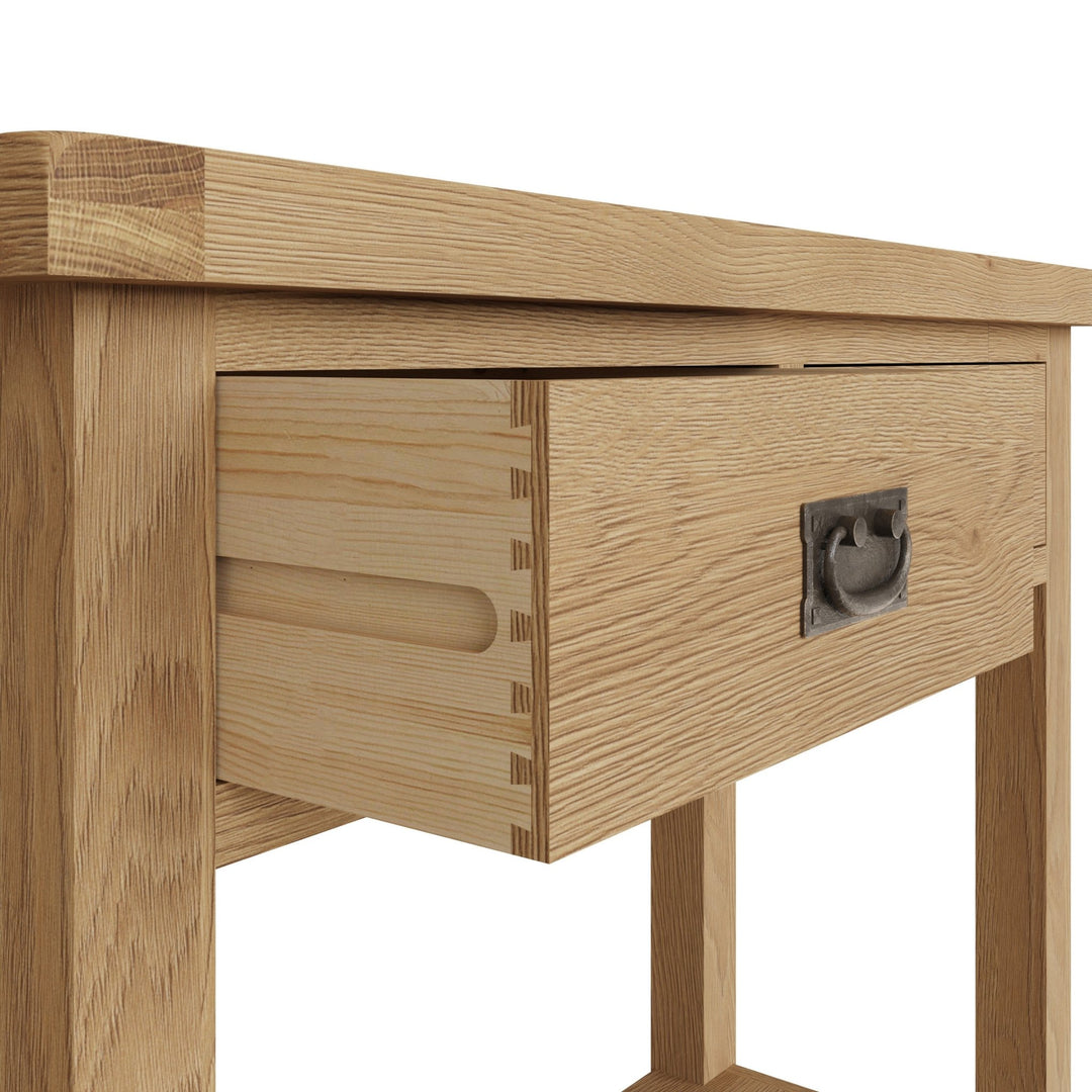 Kirdford Oak Console Table with Drawers2 - Duck Barn Interiors