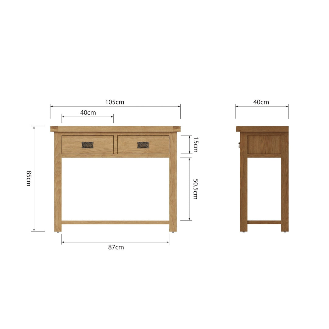 Kirdford Oak Console Table with Drawers9 - Duck Barn Interiors