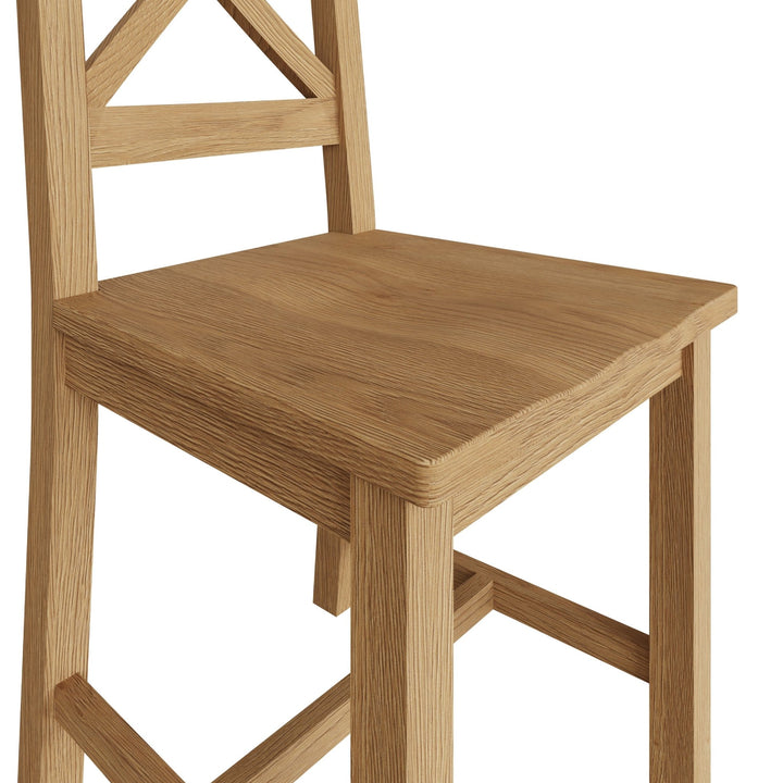 Kirdford Oak Cross Back Chair - Wooden Seat3 - Duck Barn Interiors