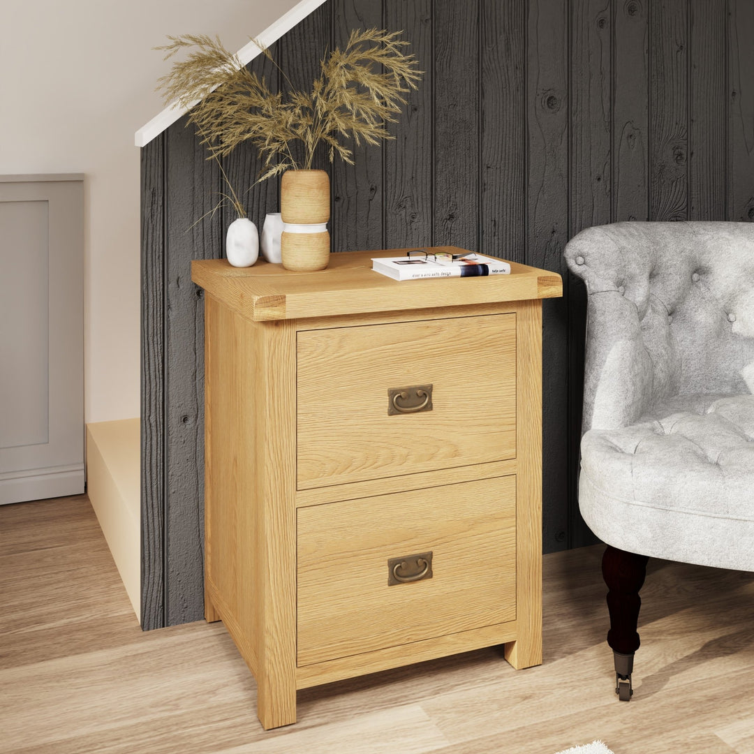 Kirdford Oak Filing Cabinet1 - Duck Barn Interiors