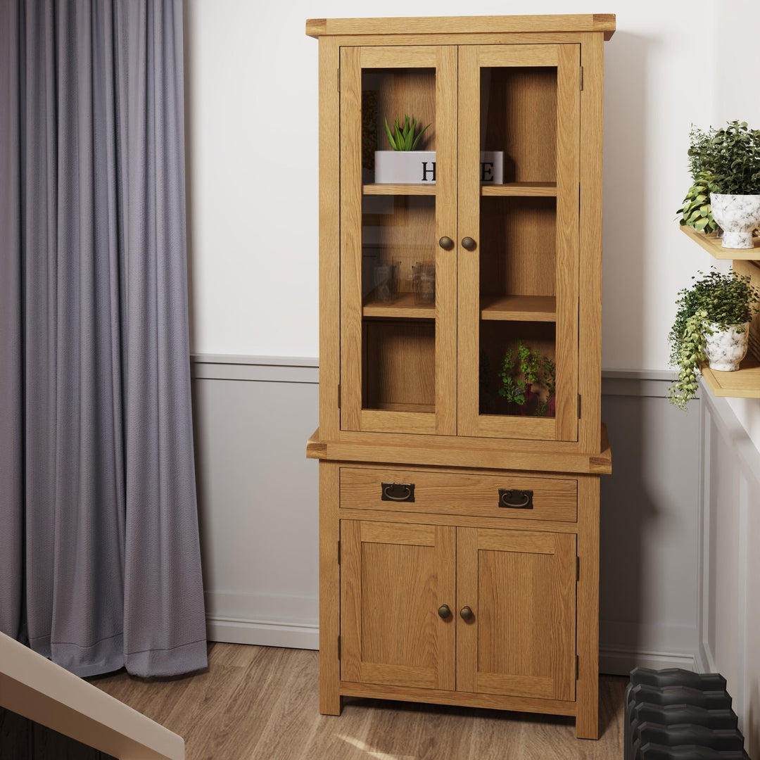 Kirdford Oak Glazed Dresser Top1 - Duck Barn Interiors