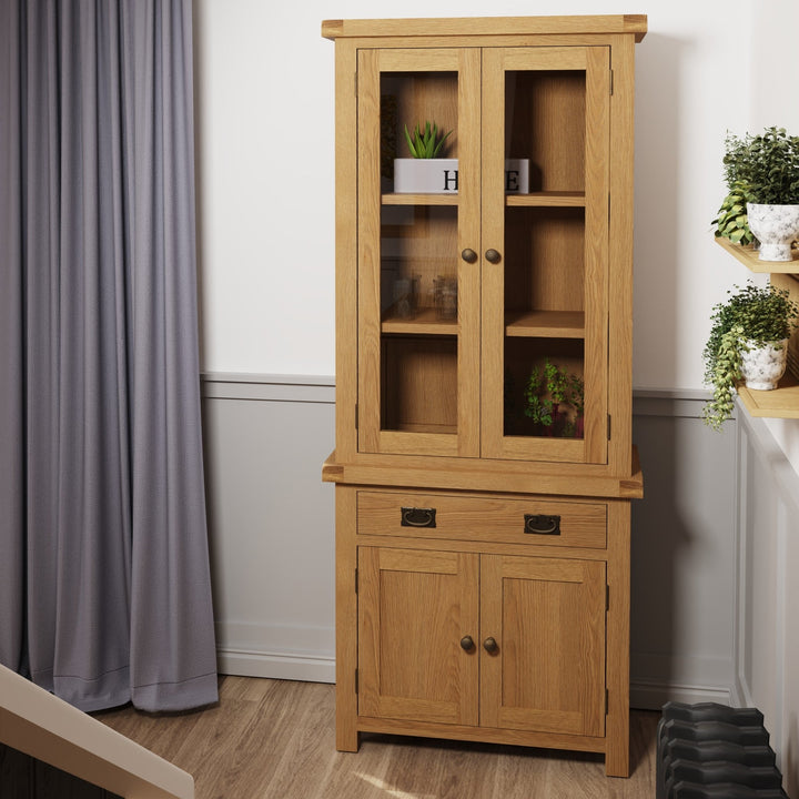 Kirdford Oak Glazed Dresser Top1 - Duck Barn Interiors