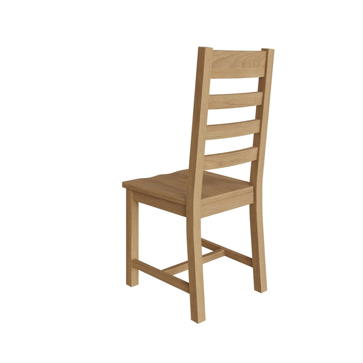 Kirdford Oak Ladder Back Chair - Wooden Seat3 - Duck Barn Interiors