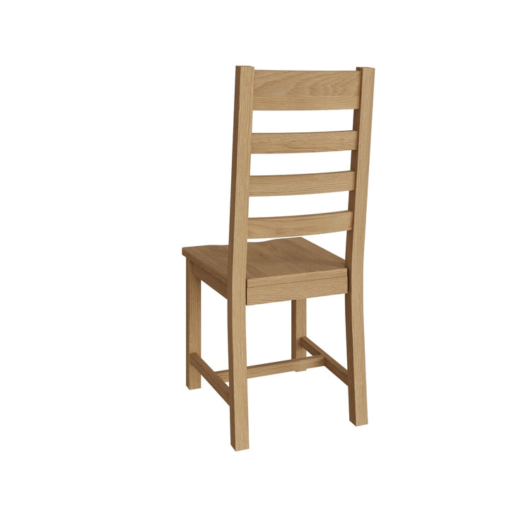 Kirdford Oak Ladder Back Chair - Wooden Seat4 - Duck Barn Interiors