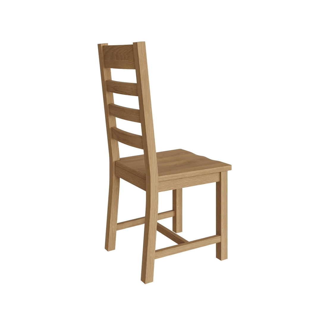 Kirdford Oak Ladder Back Chair - Wooden Seat8 - Duck Barn Interiors