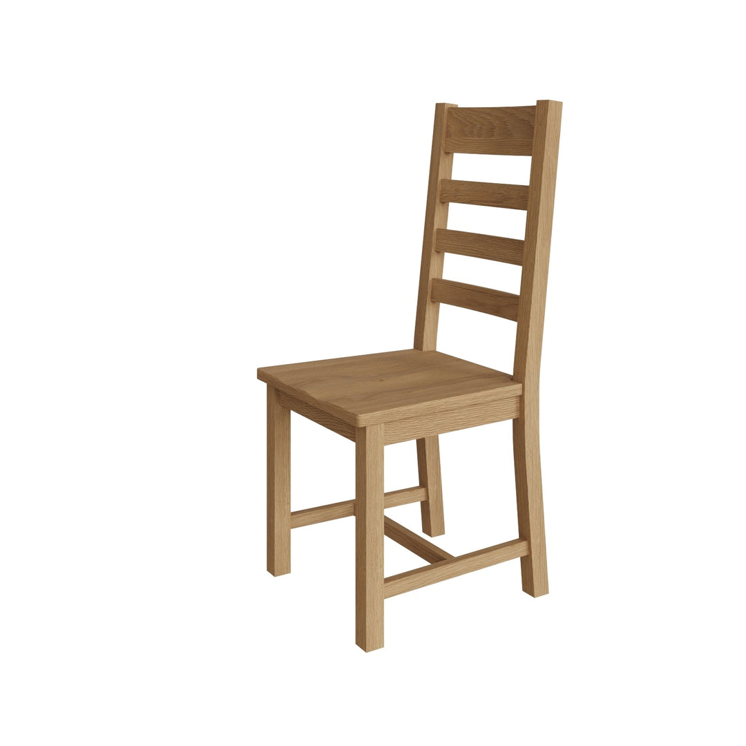 Kirdford Oak Ladder Back Chair - Wooden Seat16 - Duck Barn Interiors