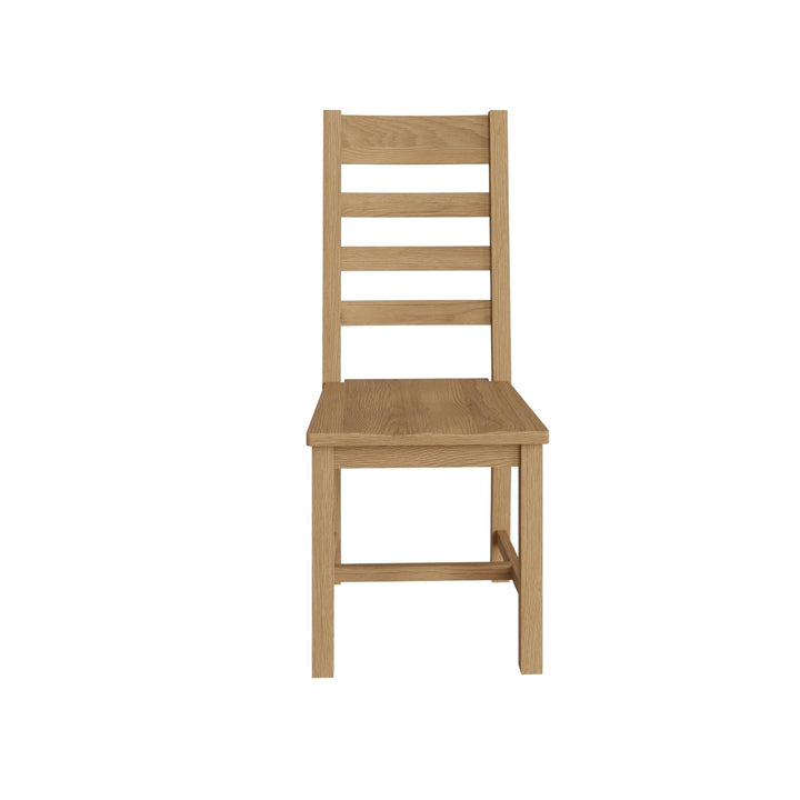 Kirdford Oak Ladder Back Chair - Wooden Seat13 - Duck Barn Interiors