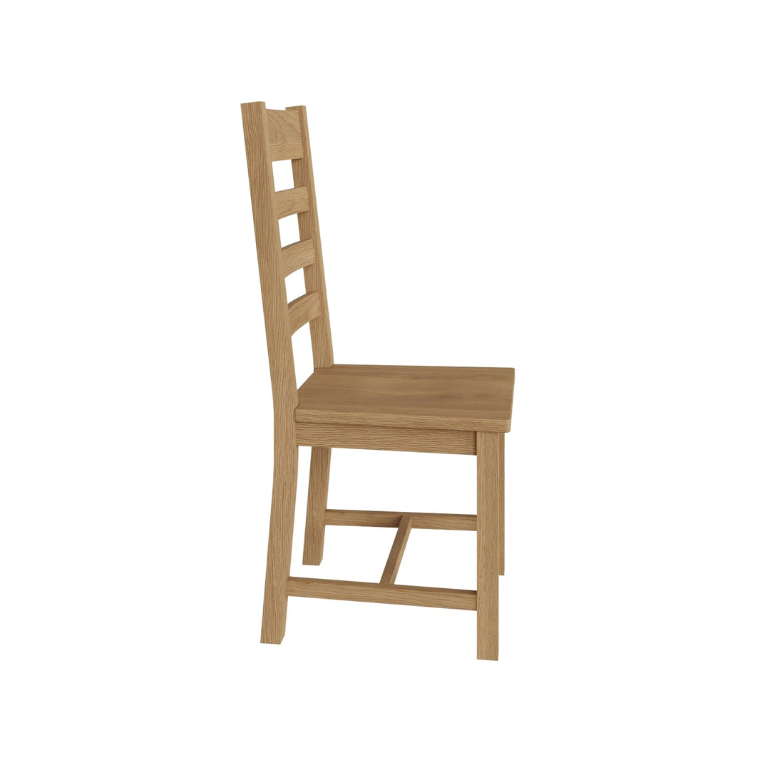 Kirdford Oak Ladder Back Chair - Wooden Seat10 - Duck Barn Interiors