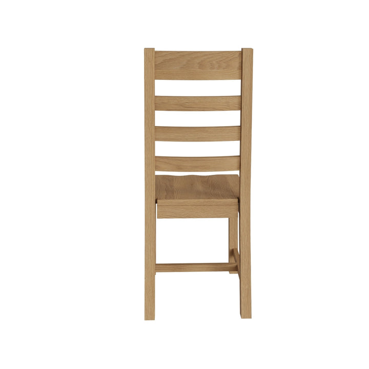 Kirdford Oak Ladder Back Chair - Wooden Seat5 - Duck Barn Interiors