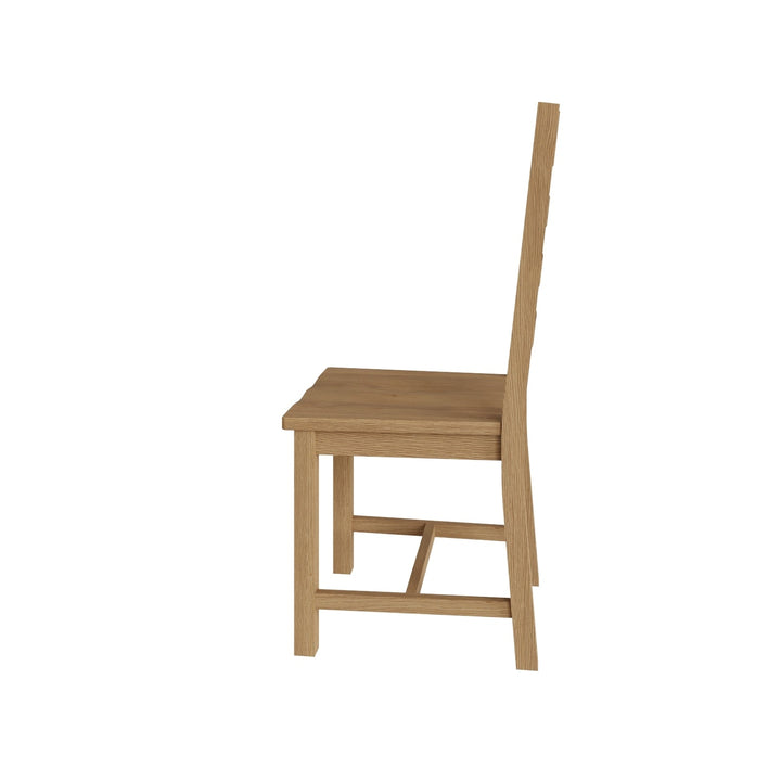 Kirdford Oak Ladder Back Chair - Wooden Seat18 - Duck Barn Interiors