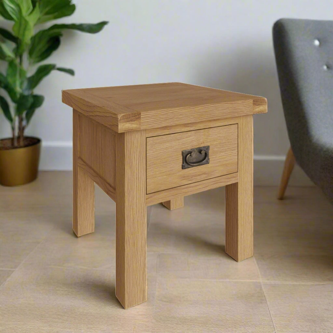 Kirdford Oak Lamp Side Table1 - Duck Barn Interiors