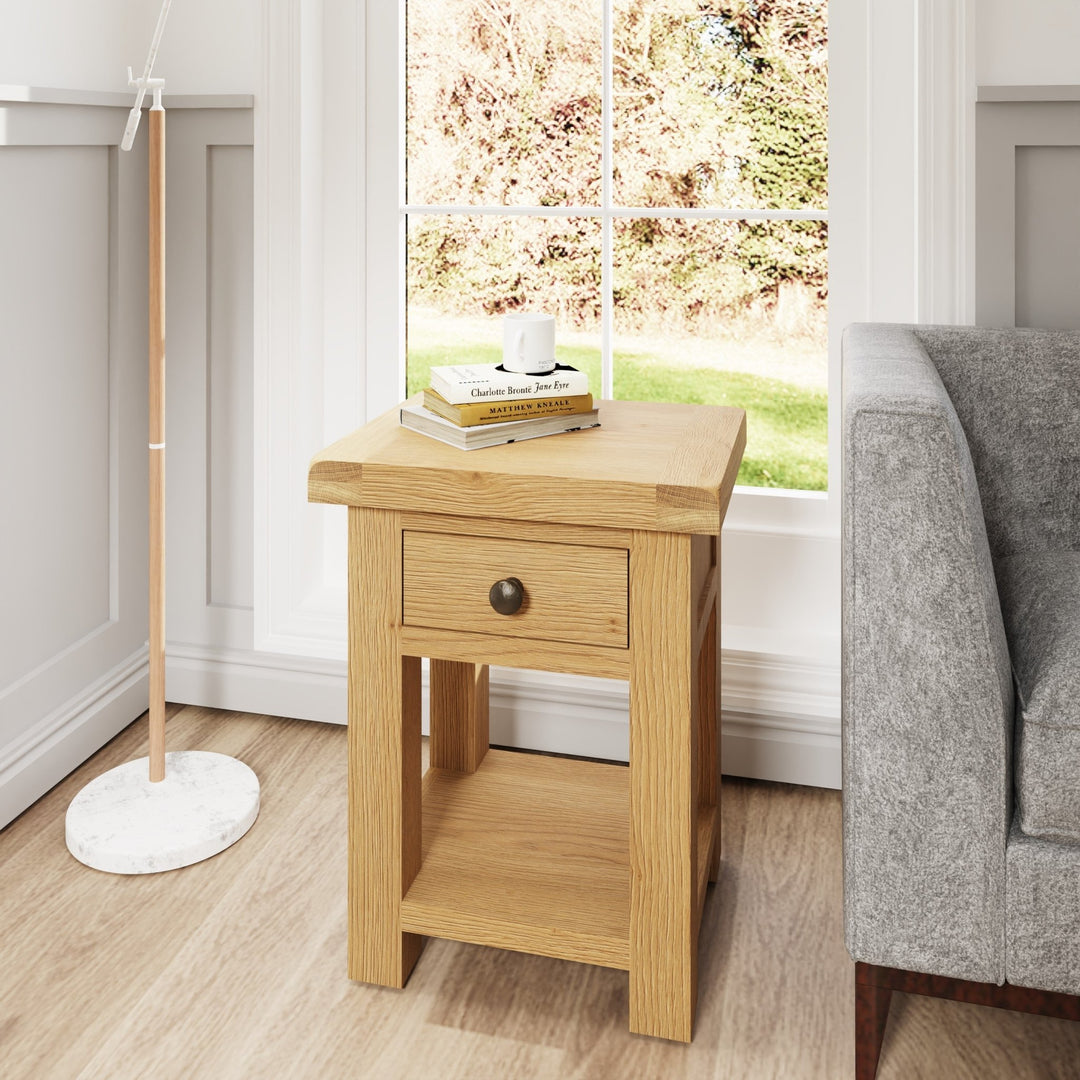 Kirdford Oak Side Table1 - Duck Barn Interiors