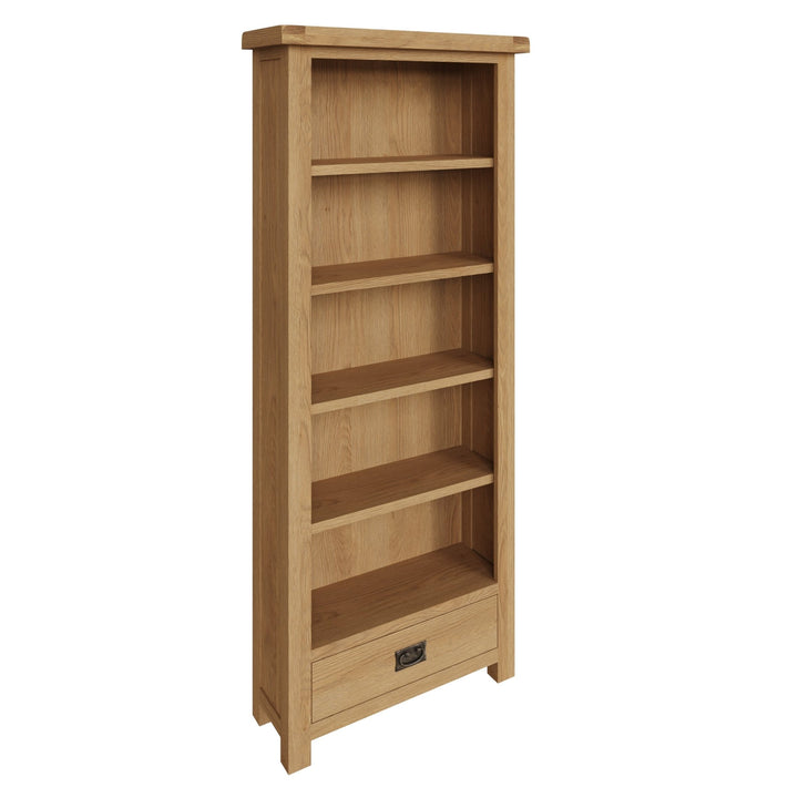 Kirdford Oak Tall Wooden Bookcase6 - Duck Barn Interiors