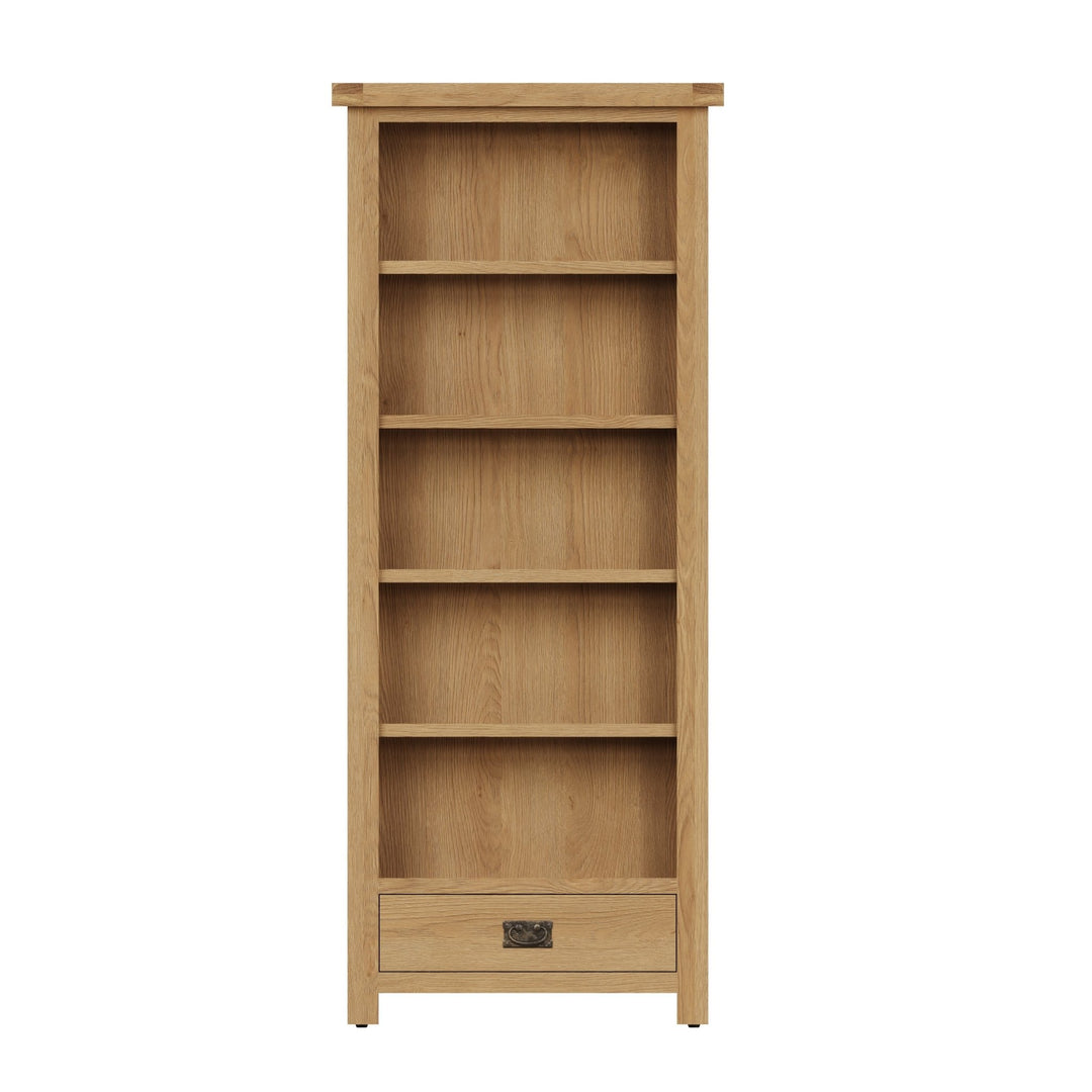 Kirdford Oak Tall Wooden Bookcase3 - Duck Barn Interiors