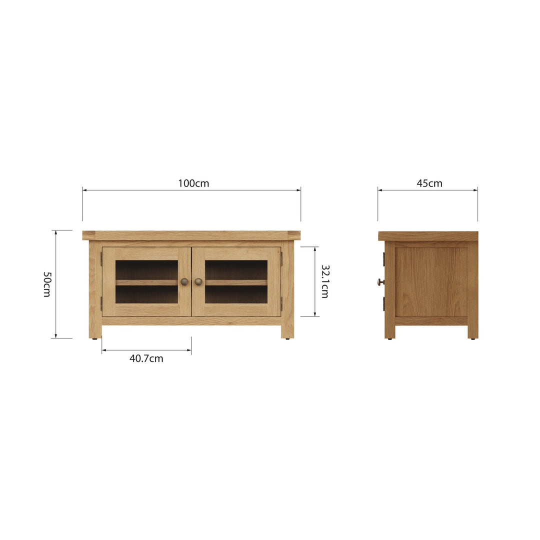 Kirdford Oak TV Unit9 - Duck Barn Interiors