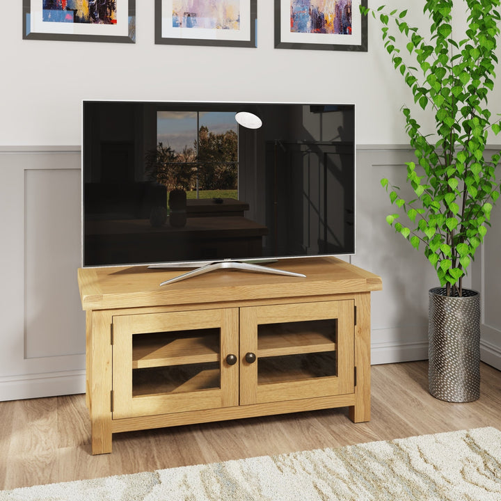 Kirdford Oak TV Unit1 - Duck Barn Interiors