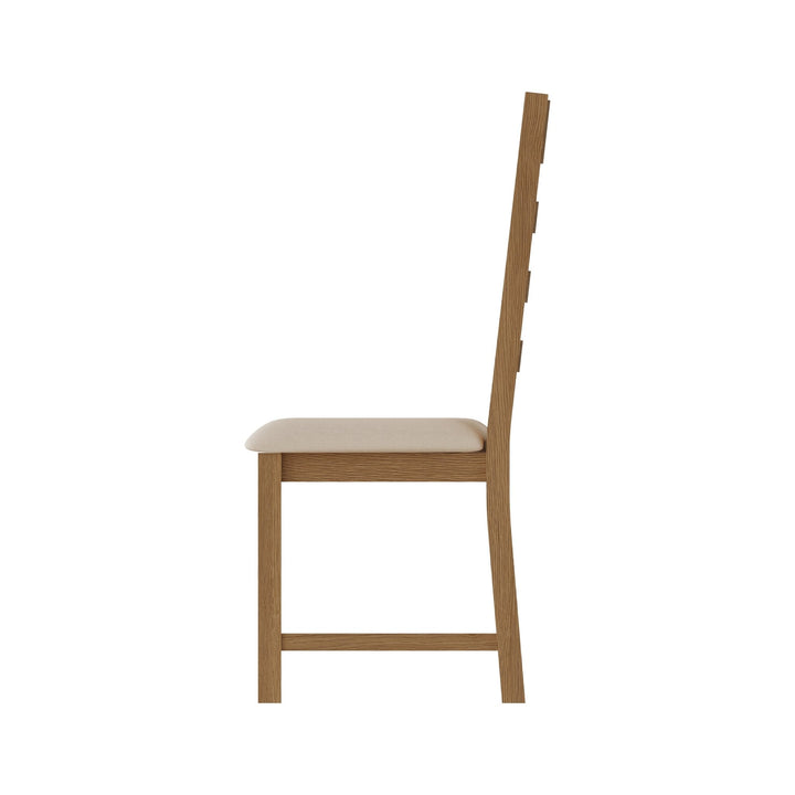 Kirdford Oak Upholstered Ladder Back Chair - Duck Barn Interiors