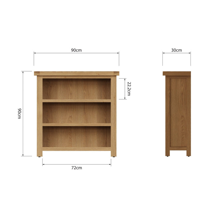 Kirdford Oak Wooden Small Bookcase5 - Duck Barn Interiors