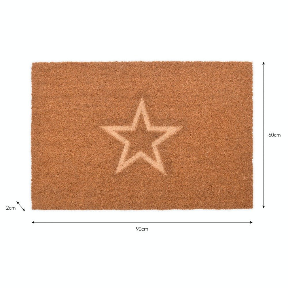 Large Embossed Star Doormat2 - Duck Barn Interiors