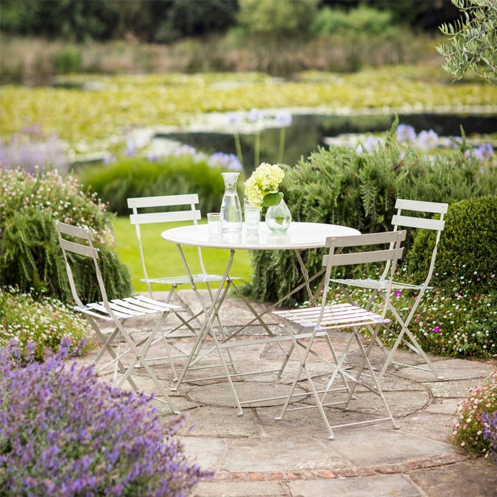 Large Garden Bistro Round Table and 4 Chairs - Clay - Duck Barn Interiors