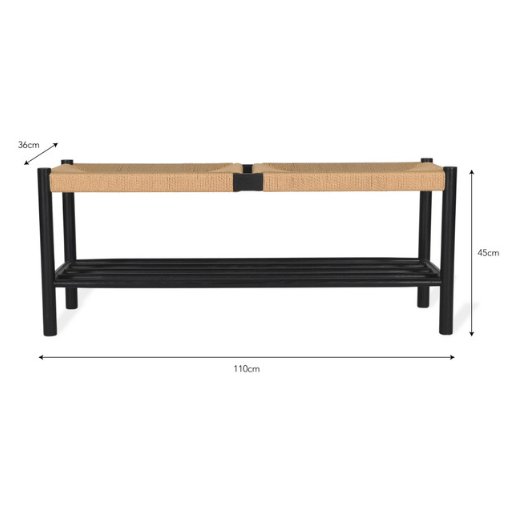 Longworth Hallway Bench - Black4 - Duck Barn Interiors