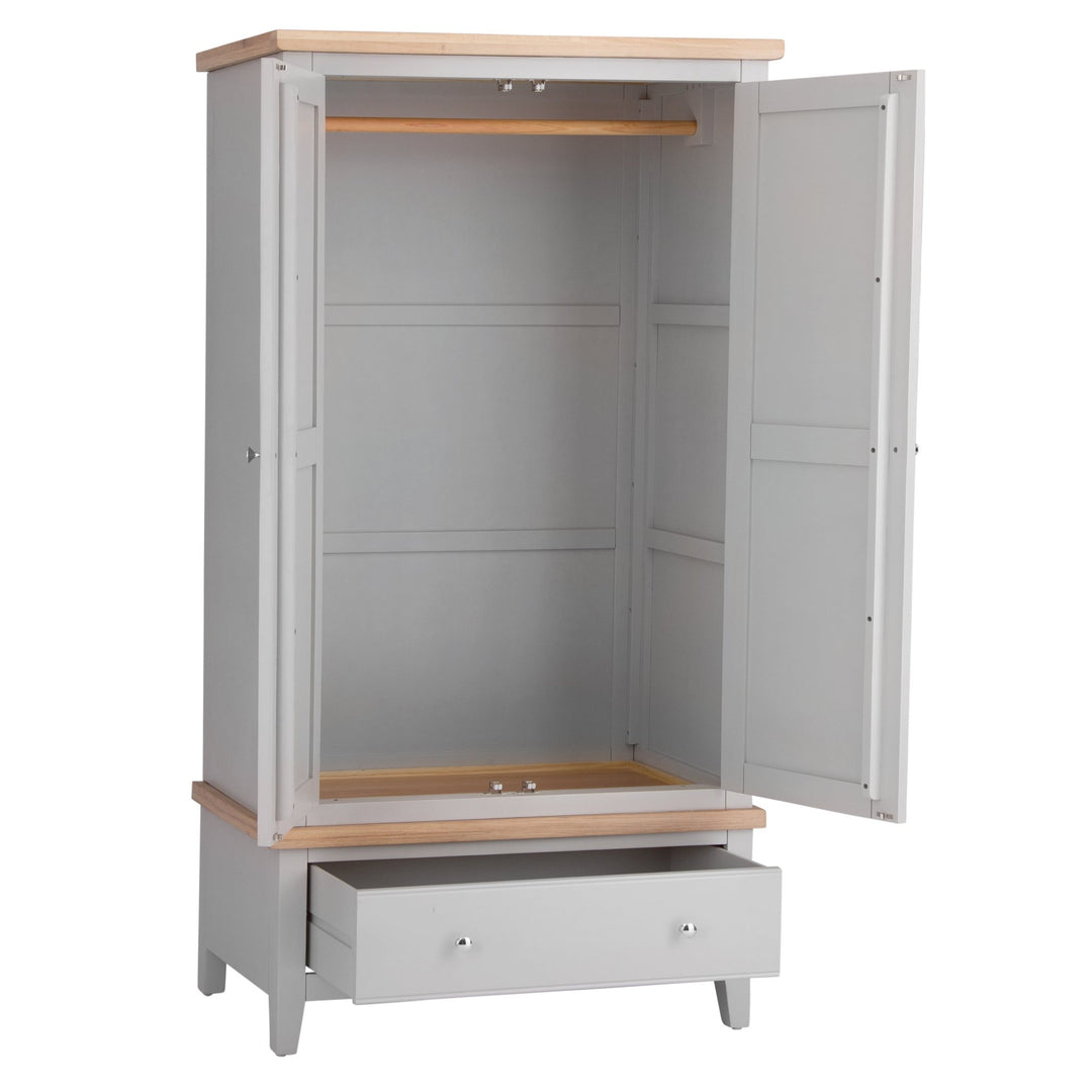 Loxhill Grey 2 Door Wardrobe2 - Duck Barn Interiors