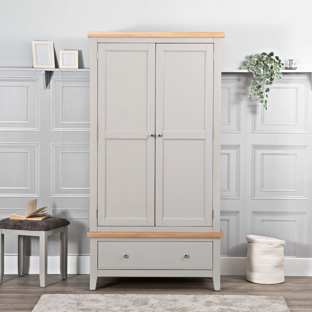 Loxhill Grey 2 Door Wardrobe - Duck Barn Interiors