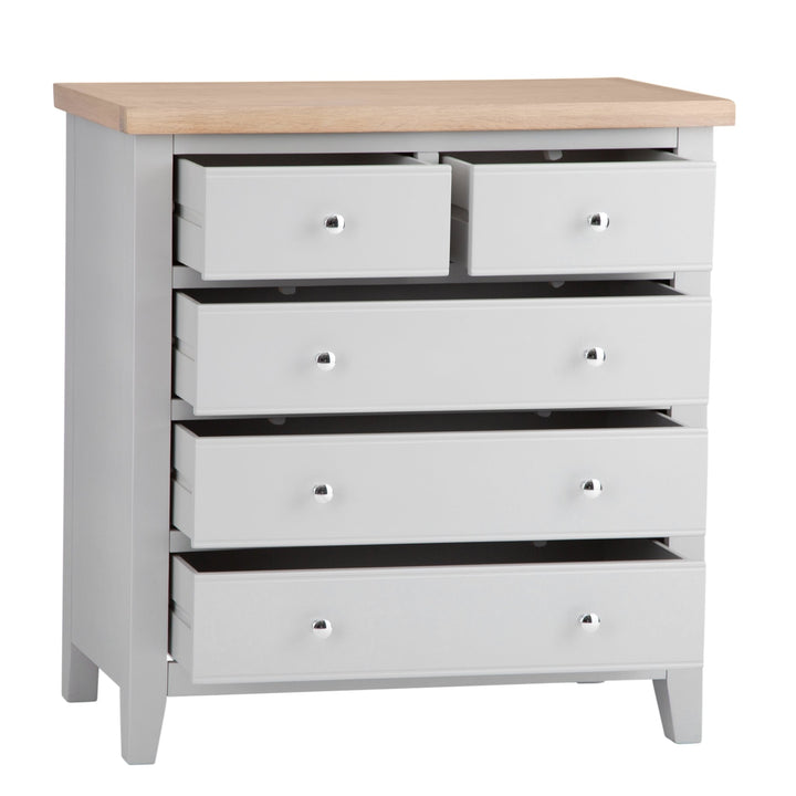 Loxhill Grey 2 Over 3 Chest of Drawers2 - Duck Barn Interiors