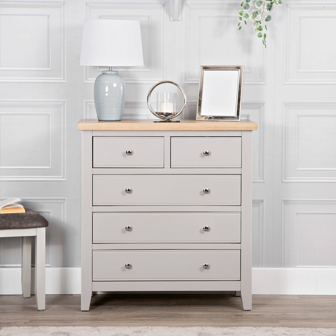 Loxhill Grey 2 Over 3 Chest of Drawers - Duck Barn Interiors